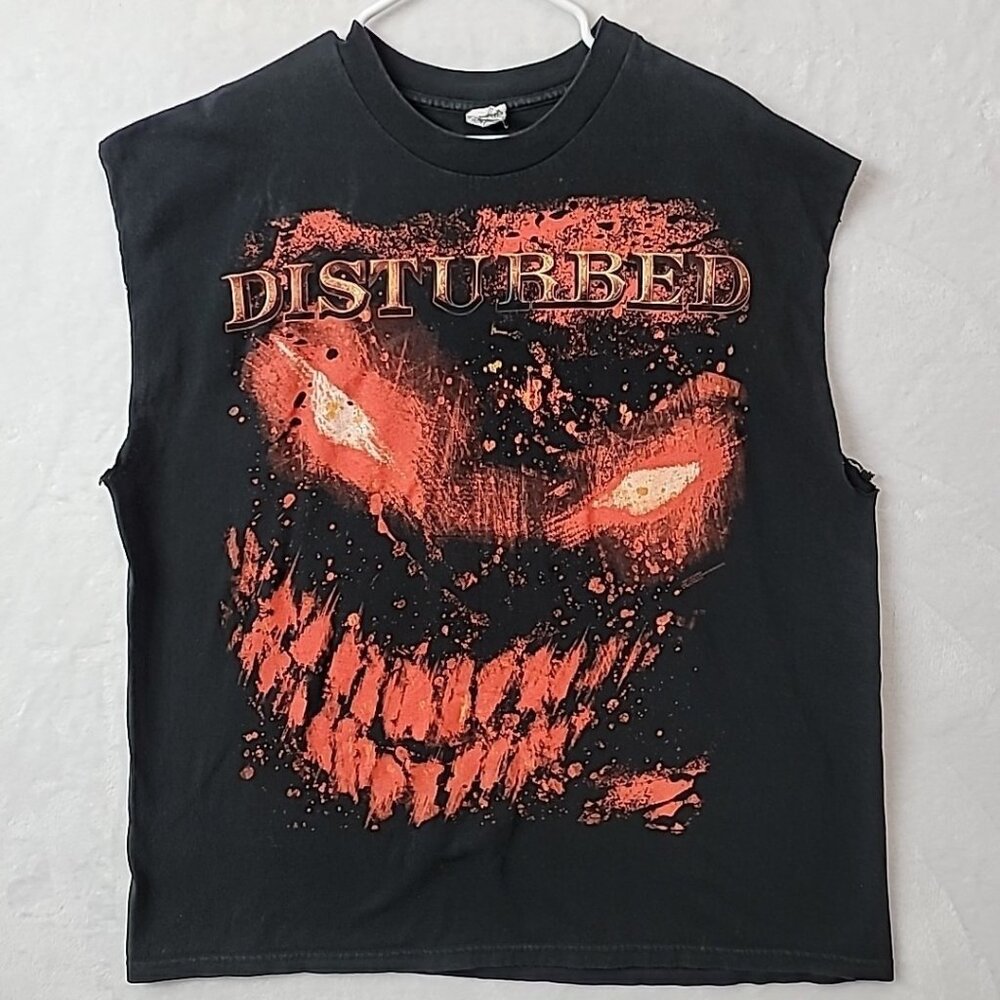Vintage Disturbed 2008 Band TShirt Men's Size 2XL Indestructible Y2K Cut Sleeve